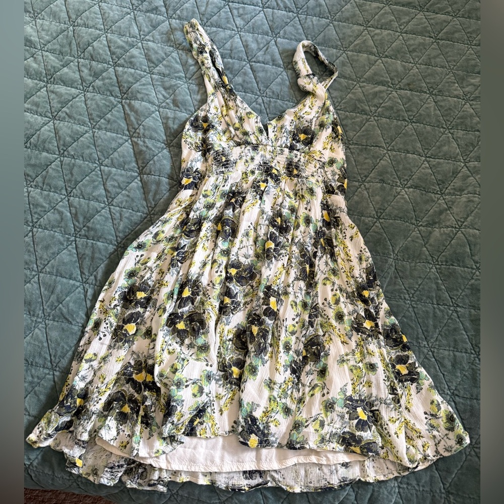 Free People Floral Print Dress with Yellow and Green Accents